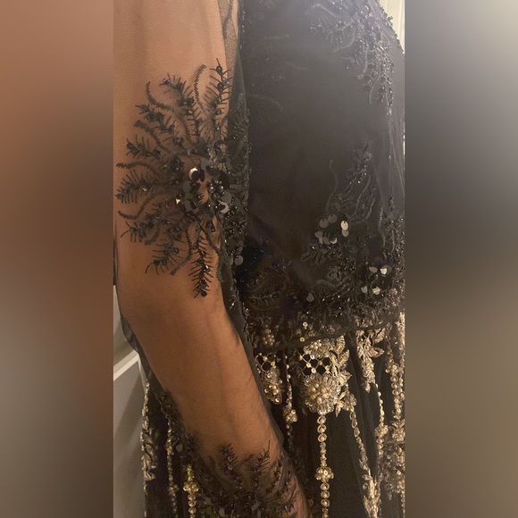 black pakistani long dress beautiful fashion skirt - Picture 8 of 11